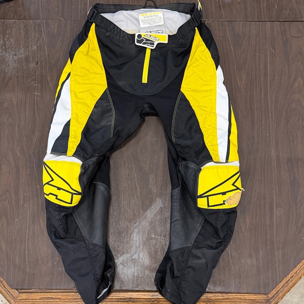 Men's AXO Black and Yellow Motocross Riding Pants